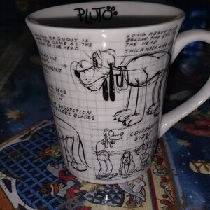 Disney Pluto Sketch Mug in Black and White